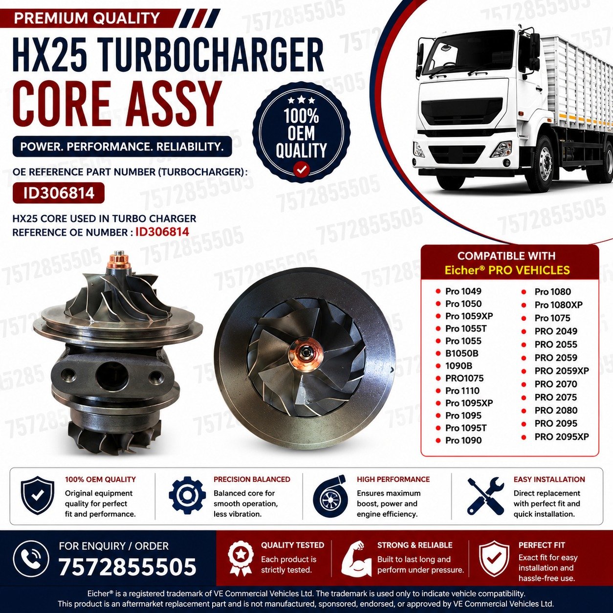HX25 Turbocharger Core Assembly
