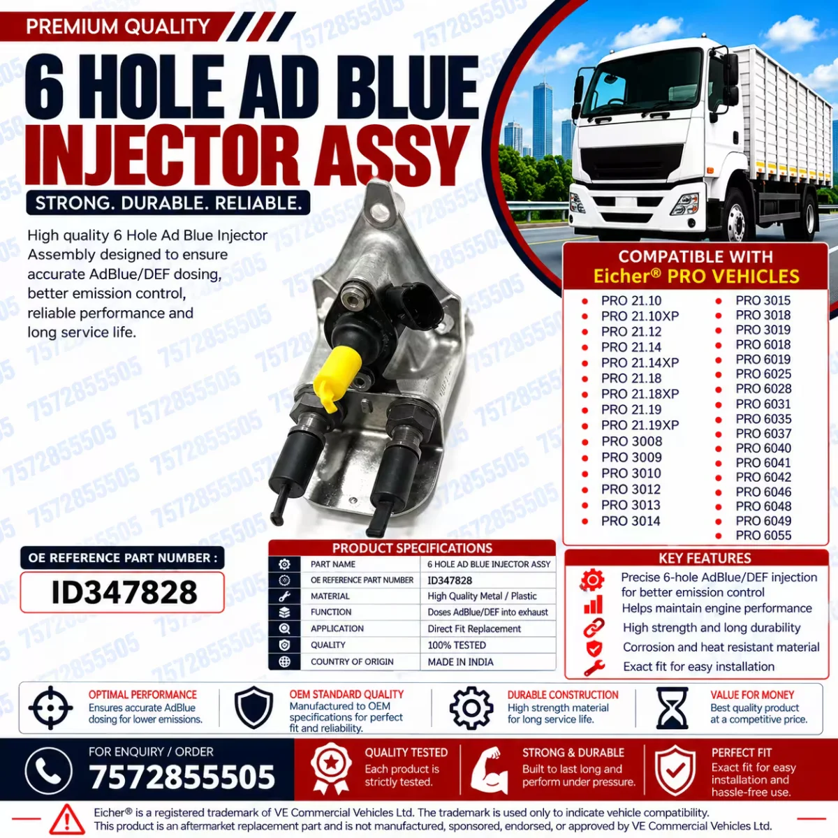 6 Hole AdBlue Injector Assembly (Aftermarket Replacement Part)
