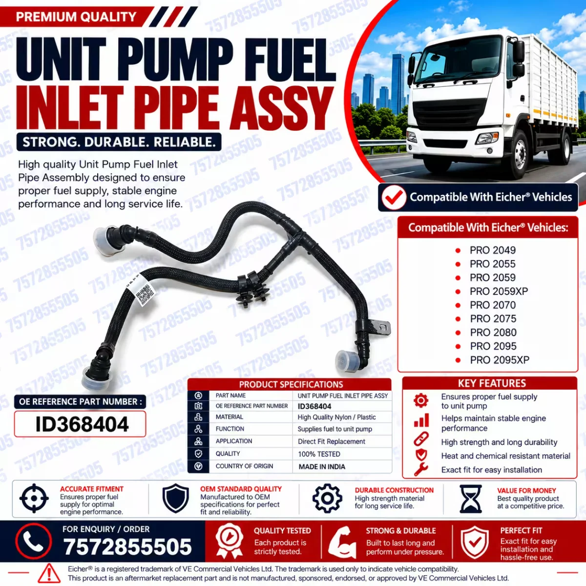 Unit Pump Fuel Inlet Pipe Assembly (Aftermarket Replacement Part)